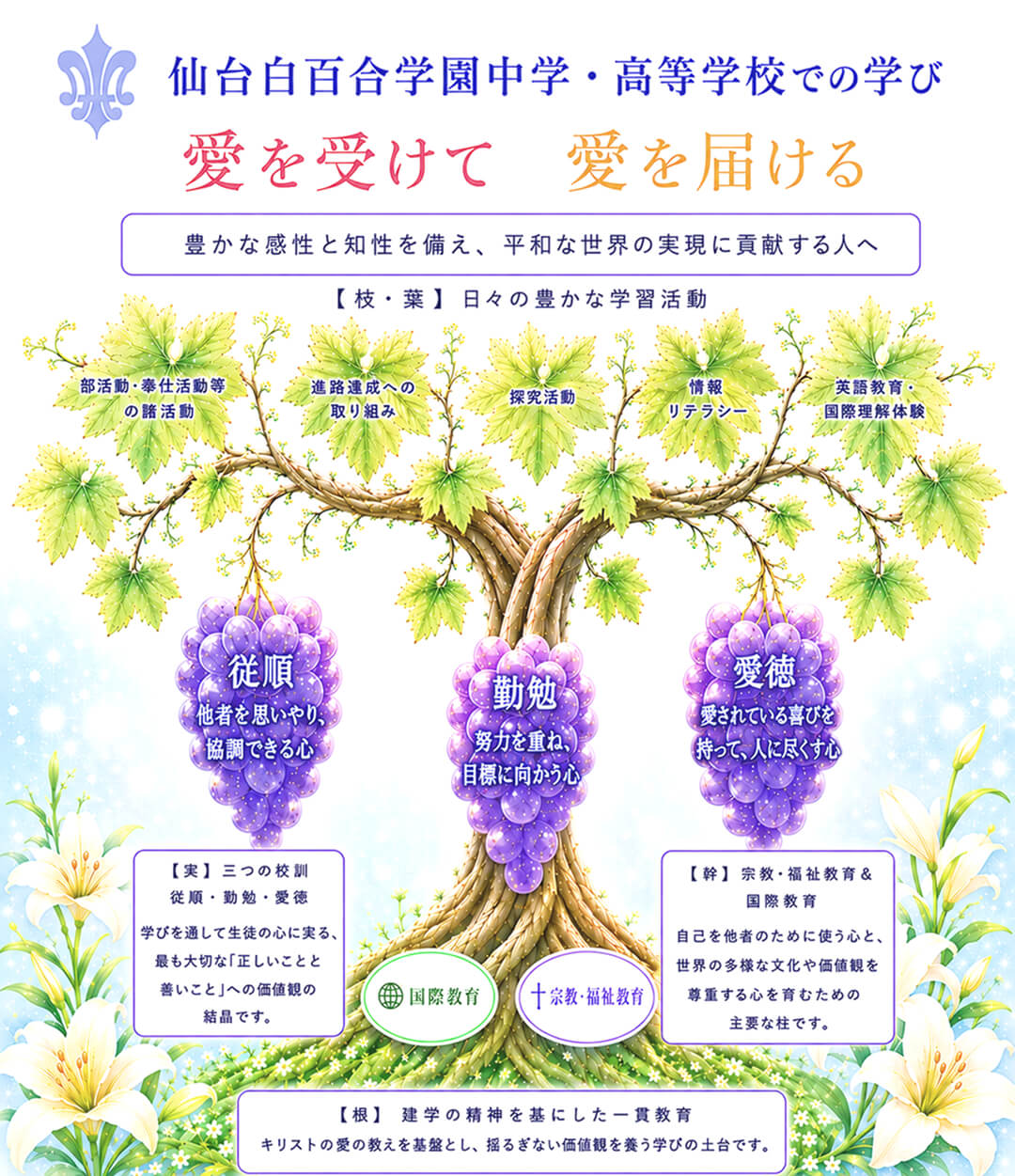 仙台白百合学園中学・高等学校での学び 愛を受けて、愛を届ける
